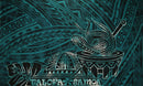 Teal colored Talofa Samoa Kava Bowl Polyester Sarong