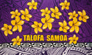 Purple colored Talofa Samoa Plumeria Sarong | Islands Fabric