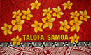 Red colored Talofa Samoa Plumeria Sarong | Islands Fabric