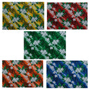 Swatches of Tiare & Banana Leaf Tribal Design Cotton Fabric