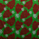 Lime/Red colored Tiare & Split Leaf Cotton Fabric