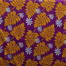 Magenta/Yellow colored Tiare & Split Leaf Cotton Fabric