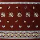 Brown colored Tonga Seal Double Border Light Barkcloth