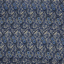 Blue colored Traditional Polynesian Fijian Print Cotton Light Barkcloth Fabric