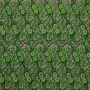 Green colored Traditional Polynesian Fijian Print Cotton Light Barkcloth Fabric