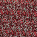 Red colored Traditional Polynesian Fijian Print Cotton Light Barkcloth Fabric