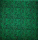 Green Traditional Polynesian Tapa Light Barkcloth Fabric