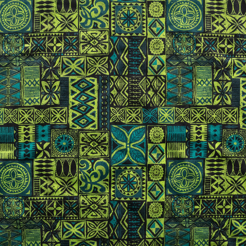 Traditional Polynesian Tapa design Polyester Fabric # 1 | Islands Fabr