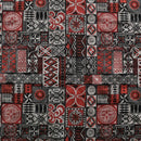 Taupe colored Traditional Polynesian Tapa design Polyester Fabric