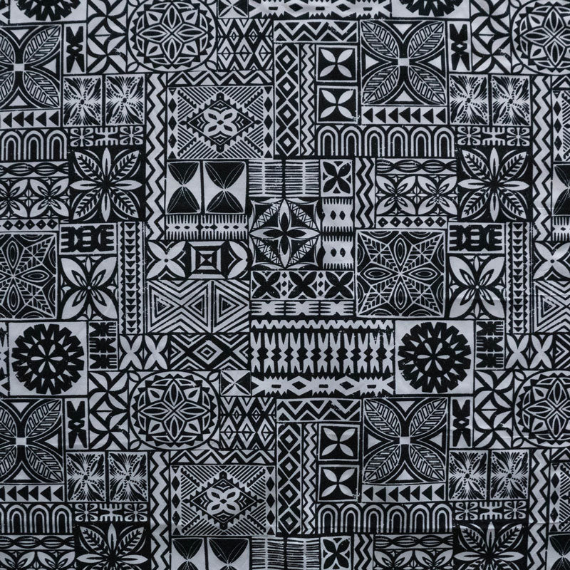 Traditional Polynesian Tapa design Polyester Fabric # 2 | Islands Fabr