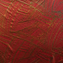 Red/Gold Traditional Polynesian Tattoo Design Foil Fabric