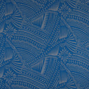 Blue & White Traditional Polynesian Tattoo w/ Flower Flocking Fabric