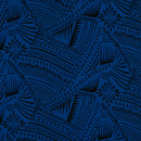 Royal & Black Traditional Polynesian Tattoo w/ Flower Flocking Fabric