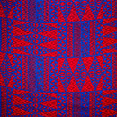 Red & Blue Traditional Tongan Geometric Design Fabric