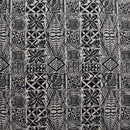 Traditional Tongan Geometric design | Peachskin Fabric Black