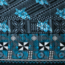 Traditional Polynesian Geometric Flower Design Fabric | Cotton