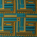 Polynesian Geometric Symmetrical design Peachskin Fabric | Islands Fabric