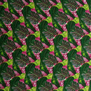 Split & Banana Leaf w/ Traditional Tribal design Rayon Poplin Fabric | Islands Fabric